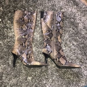 Snake print Nine West Heeled Boots